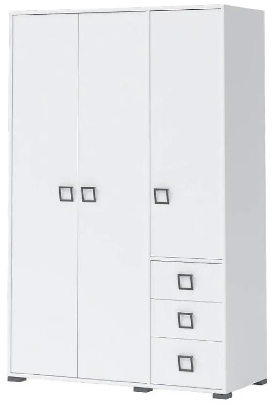 Skriňa 3D3S Kiki G33-BE/KI-15 white/white