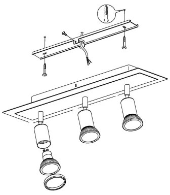Eglo 94965 - LED Bodové svietidlo SARRIA 3xGU10-LED/5W/230V