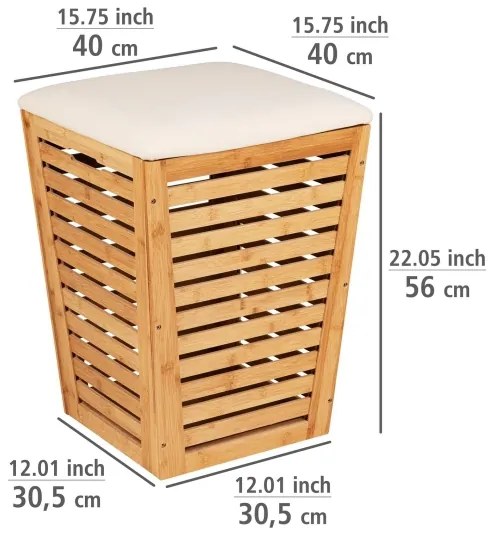 WENKO 25143100 - Kôš na bielizeň BAMBUSA 40x56 cm hnedý
