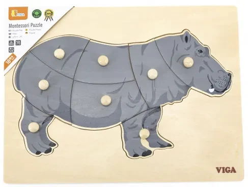 Puzzle na podložke s rúčkami 44604 hroch