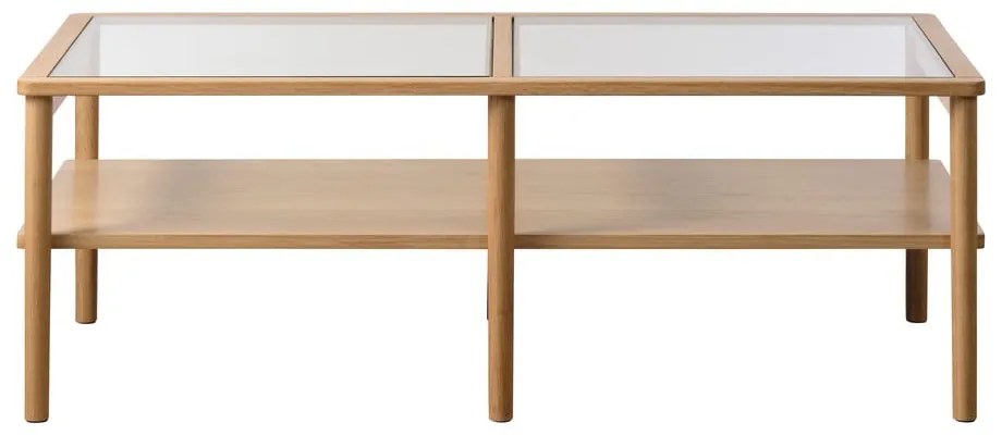 Sklenený konferenčný stolík v prírodnej farbe 60x120 cm Elba – Unique Furniture