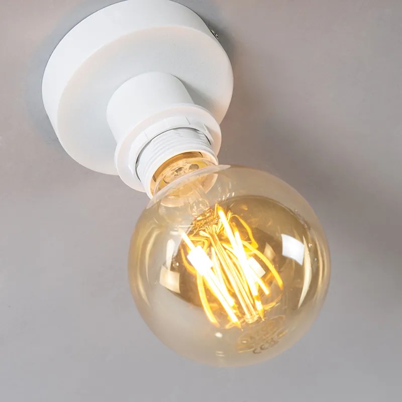 Moderné stropné svietidlo matná biela s čiernym tienidlom 45 cm - Combi