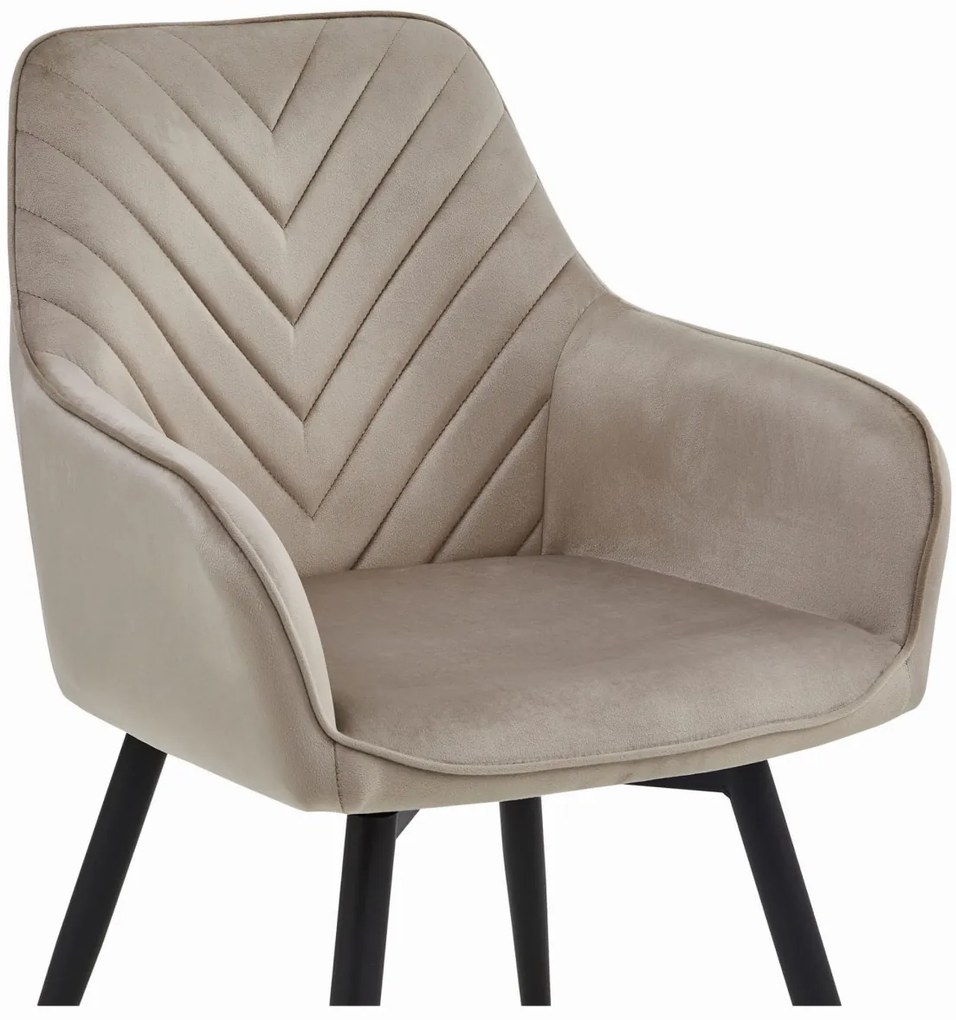 Otočné jedálenské kreslo NANA360 VELVET, béžové