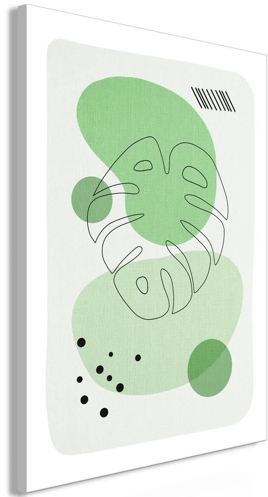 Artgeist Obraz - Green Aesthetics of Monstera (1 Part) Vertical Veľkosť: 20x30, Verzia: Premium Print