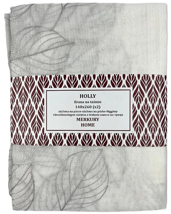 Záclona na páske Holly polyester svetlosivá 140x260 Merkury Home II/22