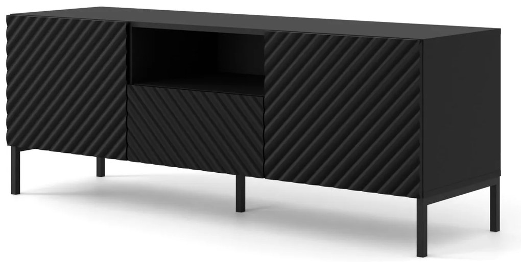 TV stolík/skrinka Surfy 3D (čierna + čierna). Vlastná spoľahlivá doprava až k Vám domov. 1125118