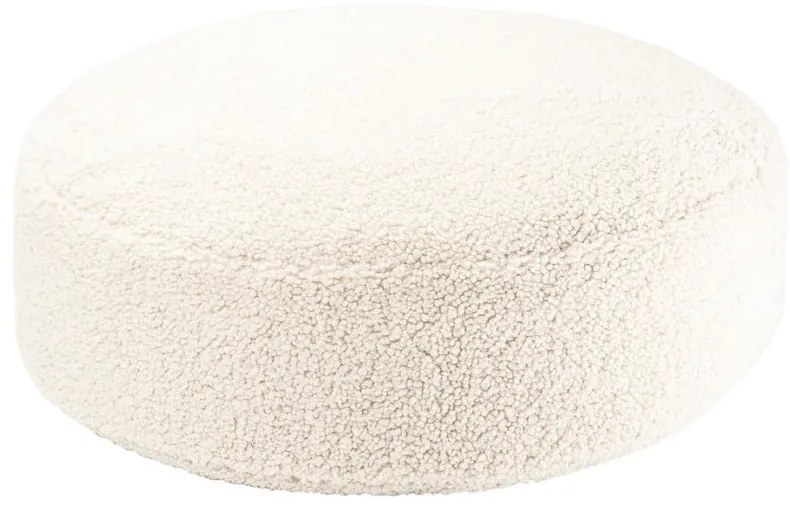 Krémový detský sedací vak z textílie buklé Round – Wigiwama