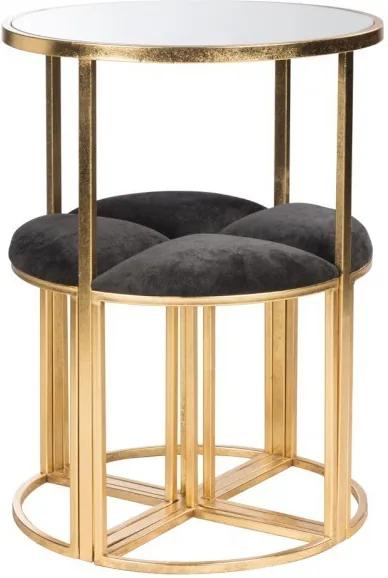 Stôl + 4 stoličky Gold - 61 * 81cm