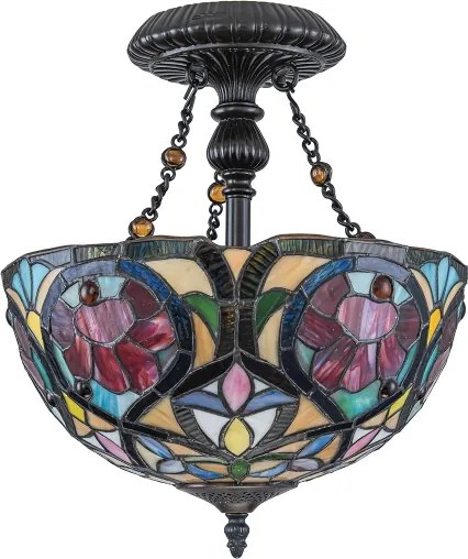Quoizel QZ-LARISSA-SF - Prisadený luster Tiffany LARISSA 2xE27/60W/230V