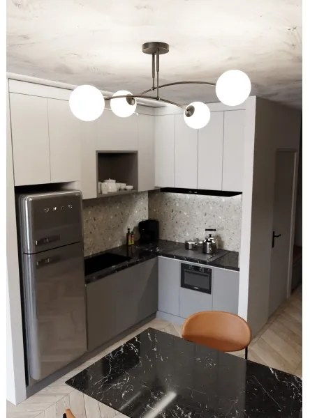 Luster na tyči PREGOS 4xE14/10W/230V čierna