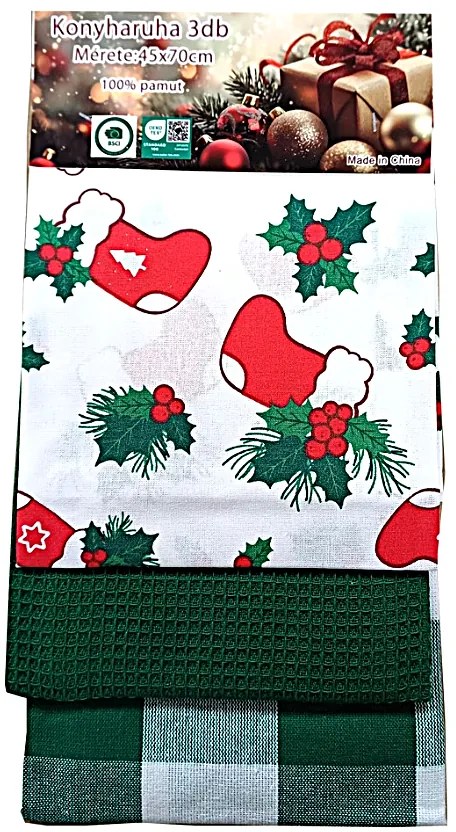 Kuchynské utierky Vianočné balenie B 3 ks, 45x70 cm