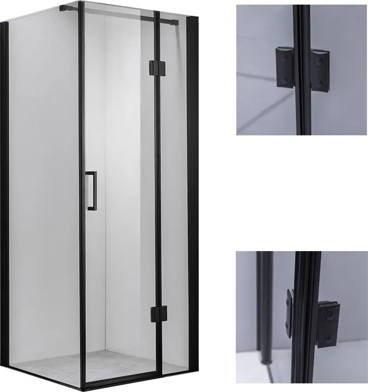 BPS-koupelny Štvorcový sprchovací kút ZES KZ1390B BL 90x90 čierna/transparent - bez vaničky