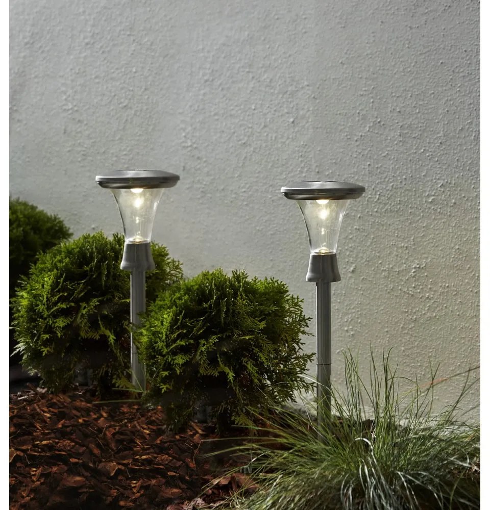 Súprava 2 vonkajších solárnych LED svietidiel Star Trading Turin, výška 47 cm