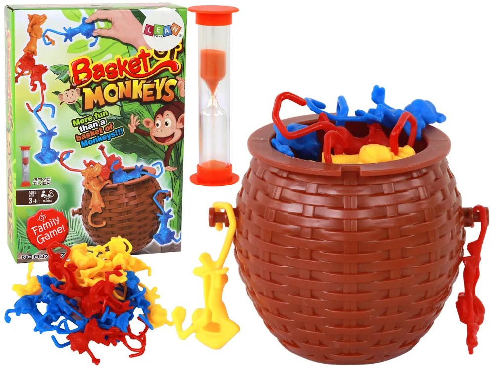 LEAN TOYS Arkádová hra – Košík plný opíc