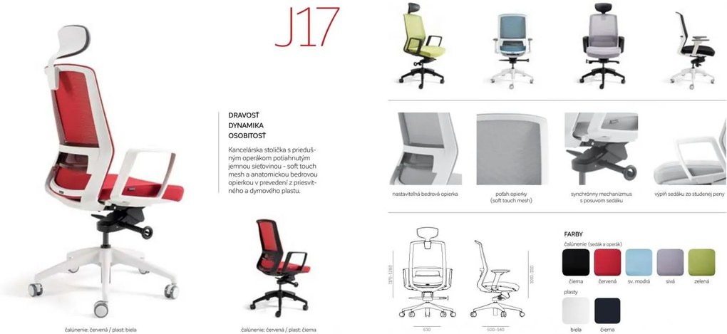 bestuhl -  BESTUHL Kancelárska stolička J17 WHITE SP čierna