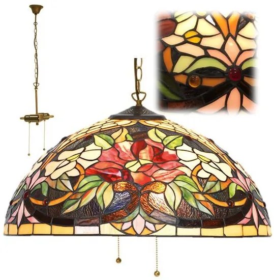 Double chain Tiffany luster do obývačky LILY Ø50 2XE27