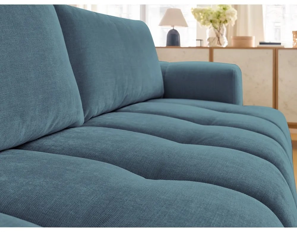 Modrá rozkladacia/s úložným priestorom pohovka 251 cm Fuji – Bobochic Paris