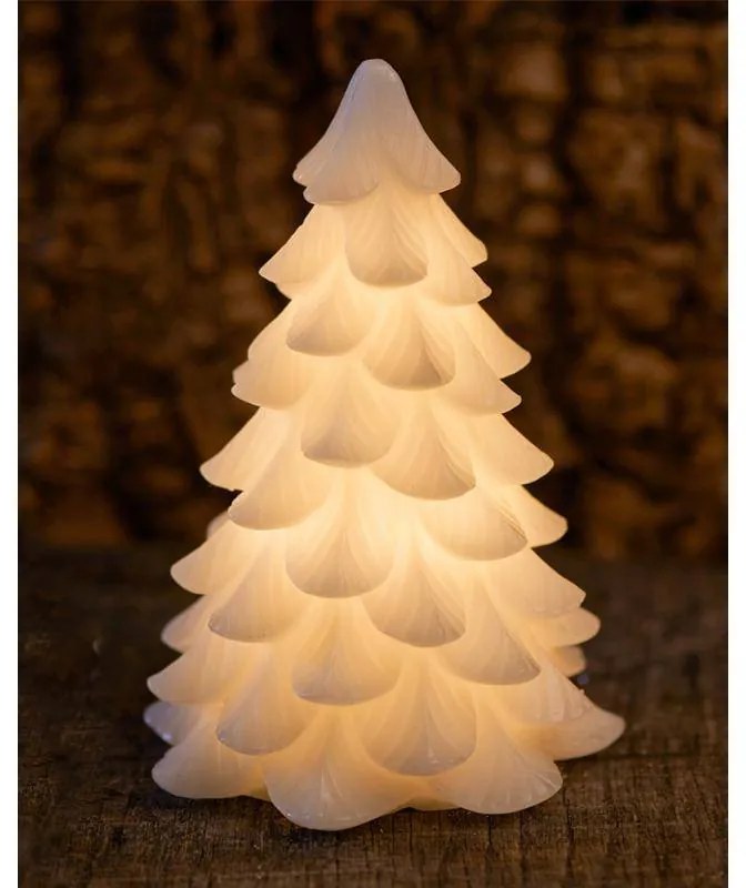 SIRIUS Led svíčka - stromeček, bílý, 23 cm