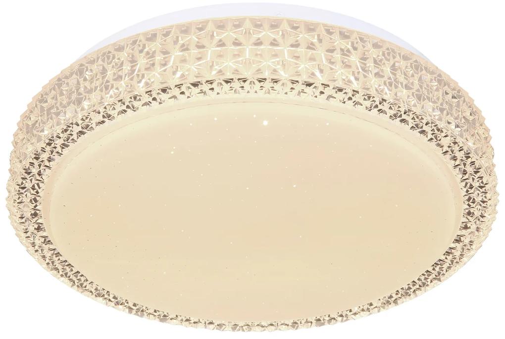 GLOBO Stropné LED moderné osvetlenie s trblietavým efektom OVI, 12W, teplá biela-studená biela, 30cm, okrú