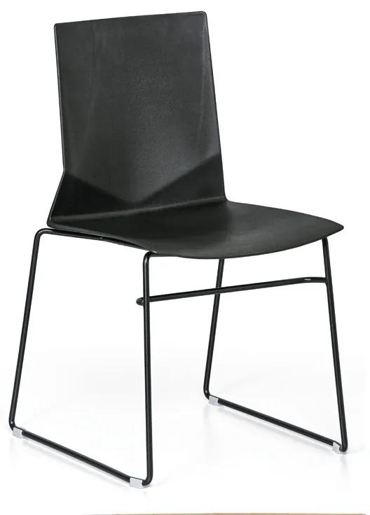 Plastová jedálenská stolička CLANCY, čierna