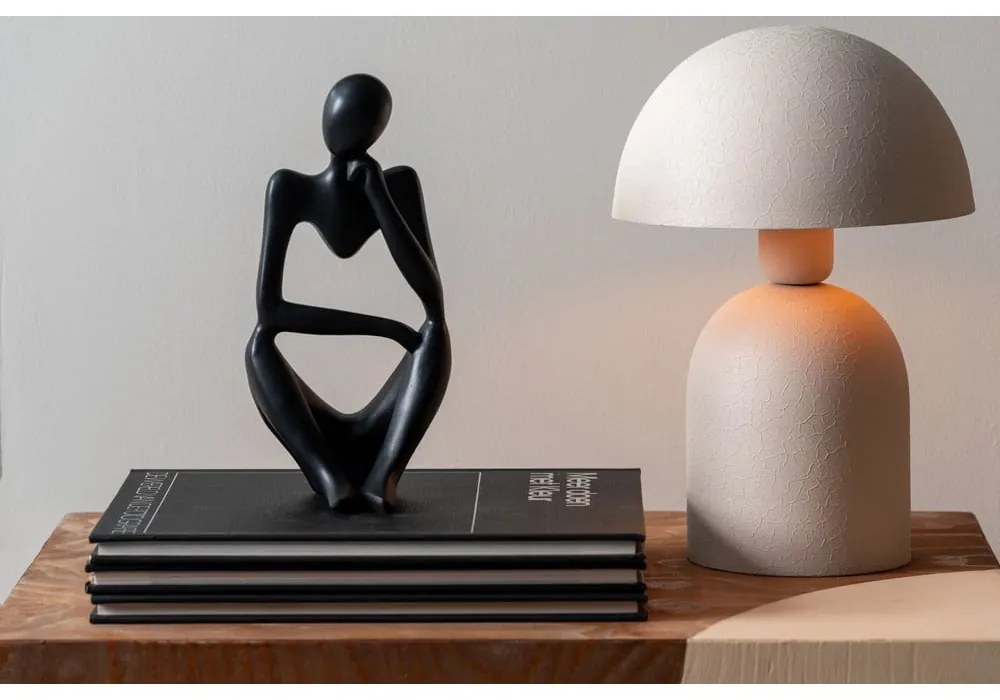 Krémová stolová lampa (výška 29 cm) Boaz – Leitmotiv