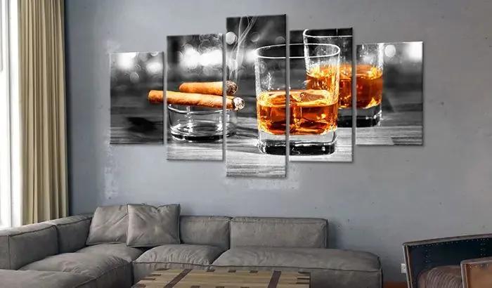Obraz - Cigars and whiskey Veľkosť: 225x112.5, Verzia: Premium Print