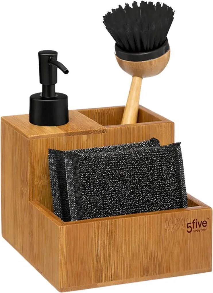 Dávkovač mydla Smart, bambus/s prvkami vo farbe nerez, 250 ml