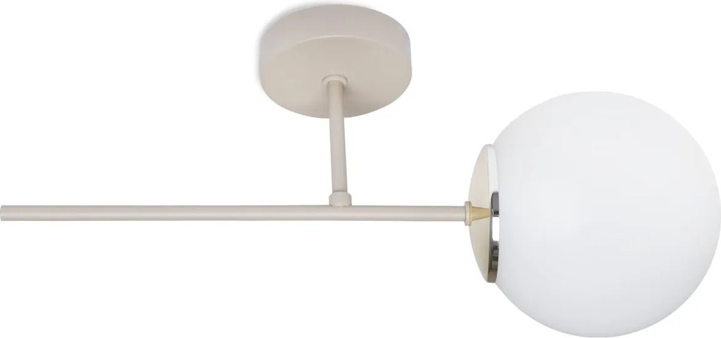 Nástenné svietidlo Florence, 1x biele sklenené tienidlo, be/g