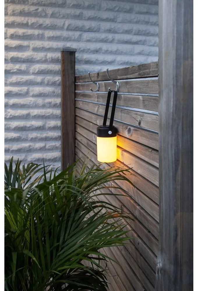 Čierno-béžový LED lampáš Star Trading Flame, výška 19 cm