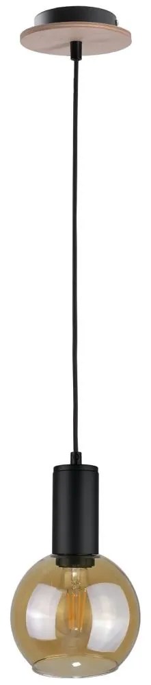 Luster na lanku JANTAR WOOD 1xE27/60W/230V