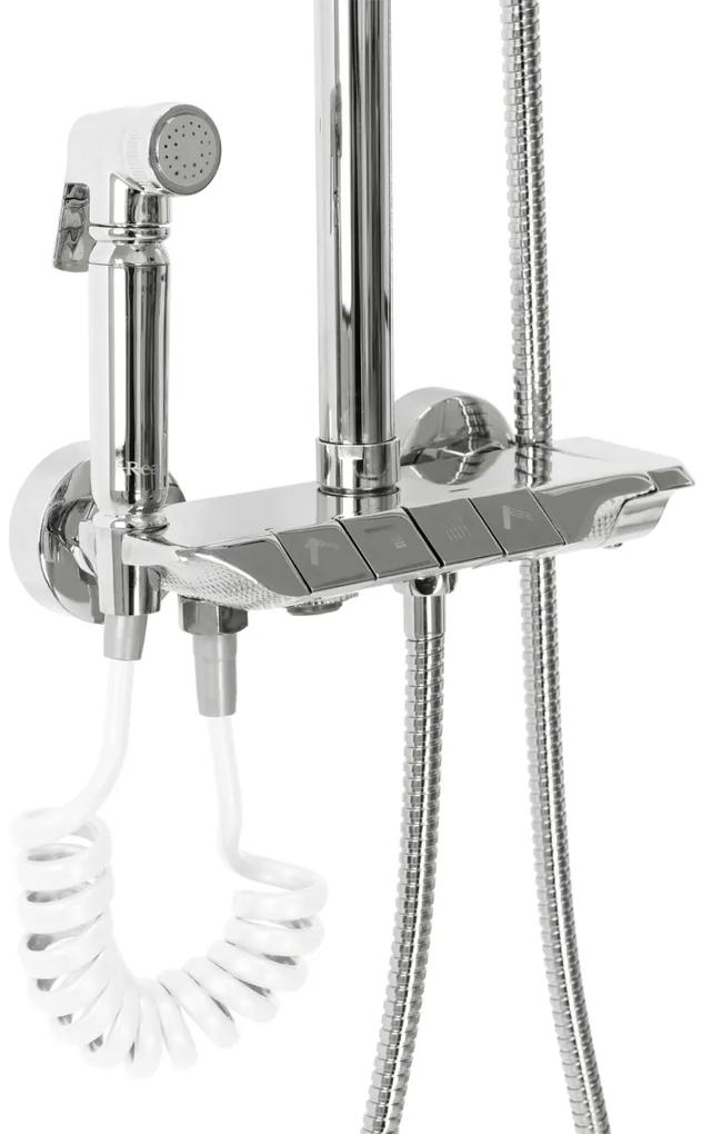 Sprchový set Rea Max - vaňová batéria, dažďová, ručná a bidetová sprcha chróm