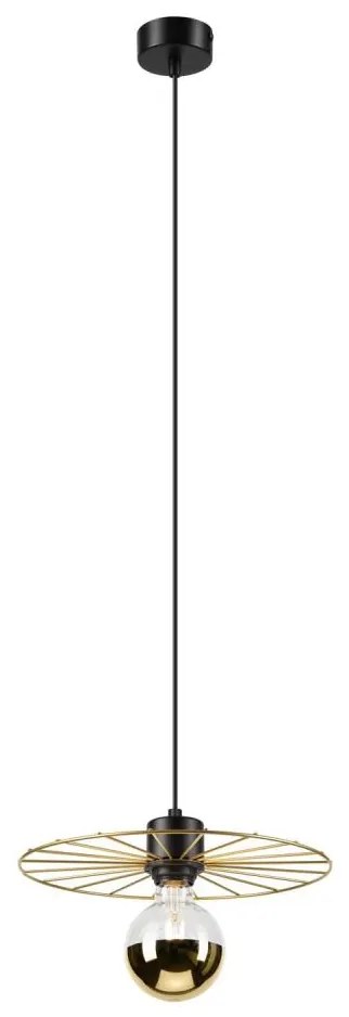 Luster na lanku MONTANA 1xE27/15W/230V pr. 30 cm zlatá/čierna