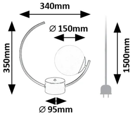 Rabalux 74035 - Stolná lampa MESIRO 1xE14/25W/230V