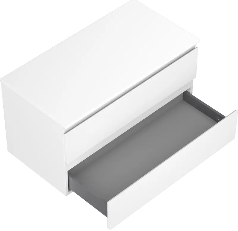 Mexen Orio, kúpeľňová skrinka 90 cm s hornou časťou, 2 zásuvky, biela matná, 91A10-09047-2-BFFC01