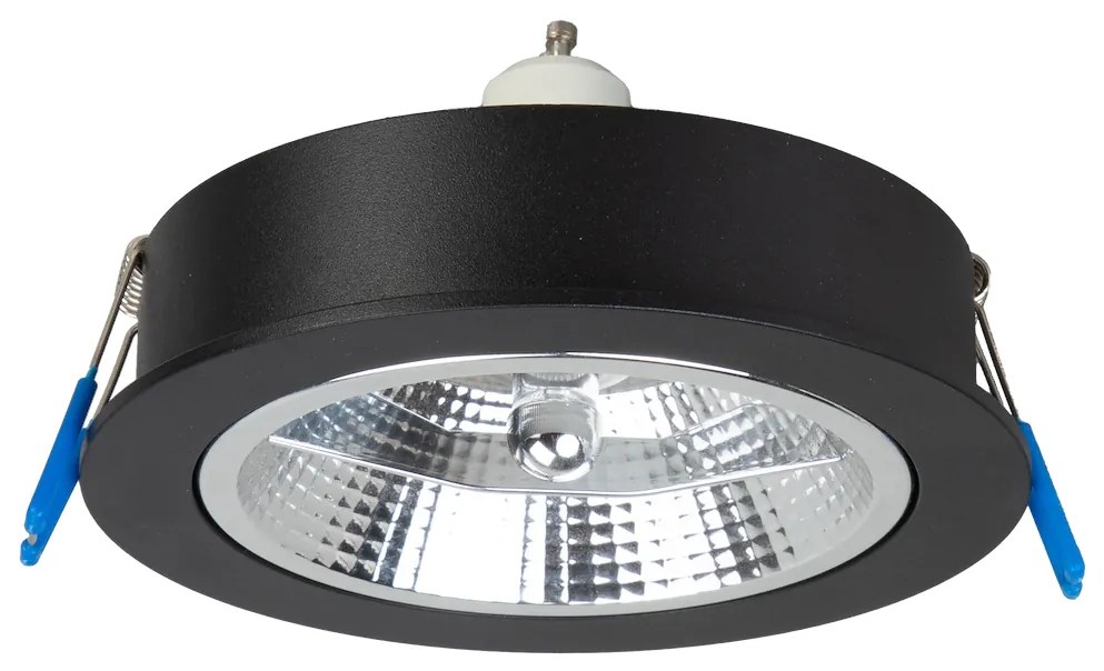 Podhľadové svietidlo Redondo, 1x čierne kovové tienidlo, b