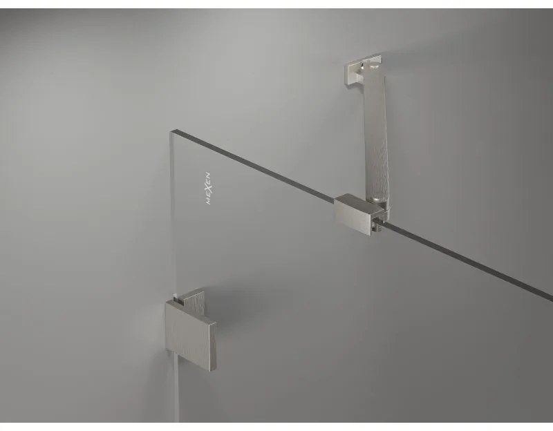 Mexen Lunar Duo, výklopný sprchový kút 85 x 80 cm, 8mm číre sklo, oceľový profil, 834-085L-080P-97-00