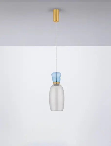 Dizajnový luster Pluma modrá