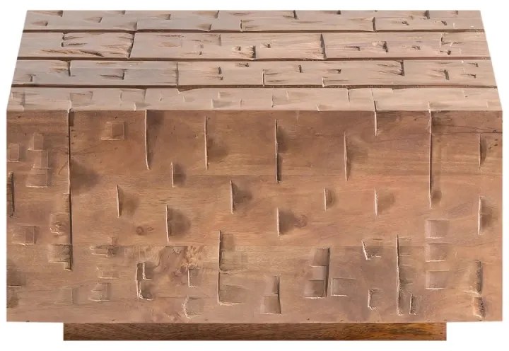 furniture-nabytek.cz - Masívny konferenčný stolík Otara z mangového dreva, lakovaný, hnedý – 70×70×35 cm