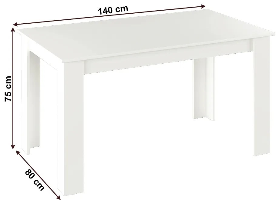 Jedálenský stôl Groot (pre 6 osôb) (biela). Vlastná spoľahlivá doprava až k Vám domov. 1040132