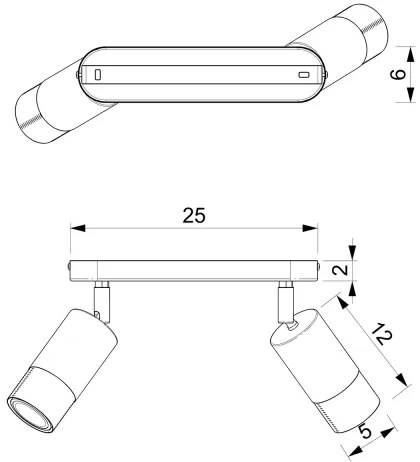 Bodové svietidlo LINK 2xGU10/8W/230V čierna/mosadz