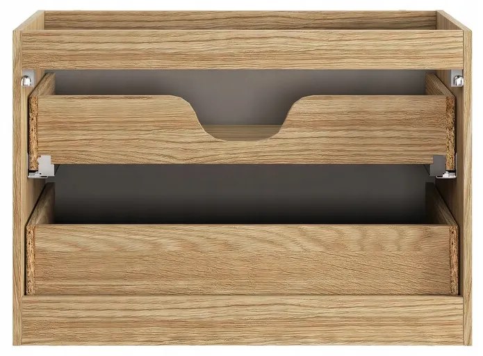 Závesná skrinka pod umývadlo Luxor Beige II s doskou 120 cm béžový/dub olejovaný