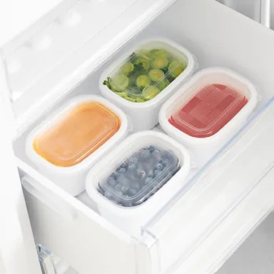 Plastové krabičky do mrazáku, Rotho FREEZE, bílá, sada 4 x 0,5l (16x11x6)