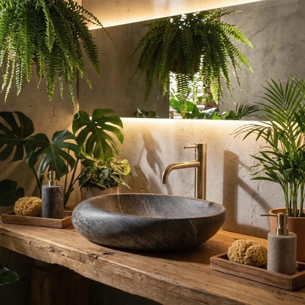 Rea Roxy A umývadlo, 49 x 31 cm, tmavošedá, REA-U6649