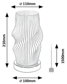 Rabalux 74189 - Stolná lampa TIANA 1xE14/25W/230V