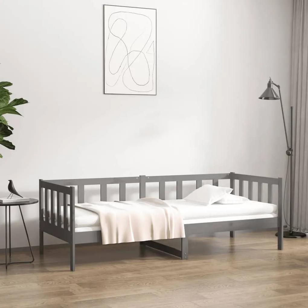 Denná posteľ sivá 90x190 cm borovicový masív
