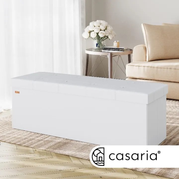 InternetovaZahrada Úložná lavica s výklopným vekom 115x38x38 cm - biela