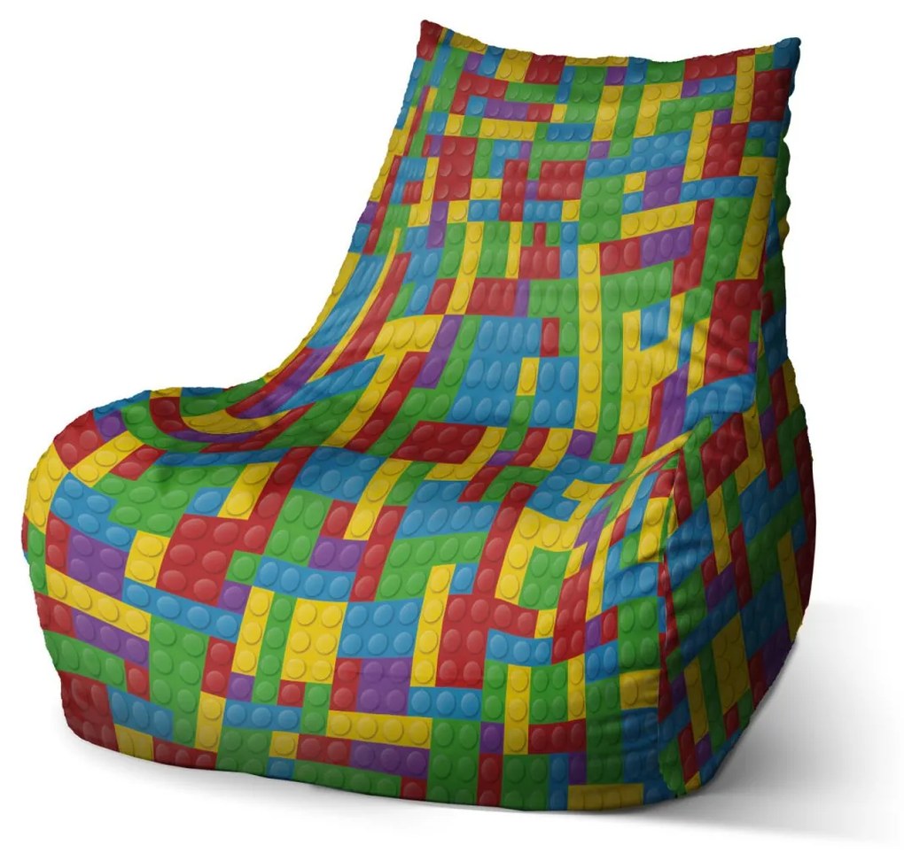 Sablio Sedací vak Bean Farebná stavebnica - 100 x 90 x 45 cm