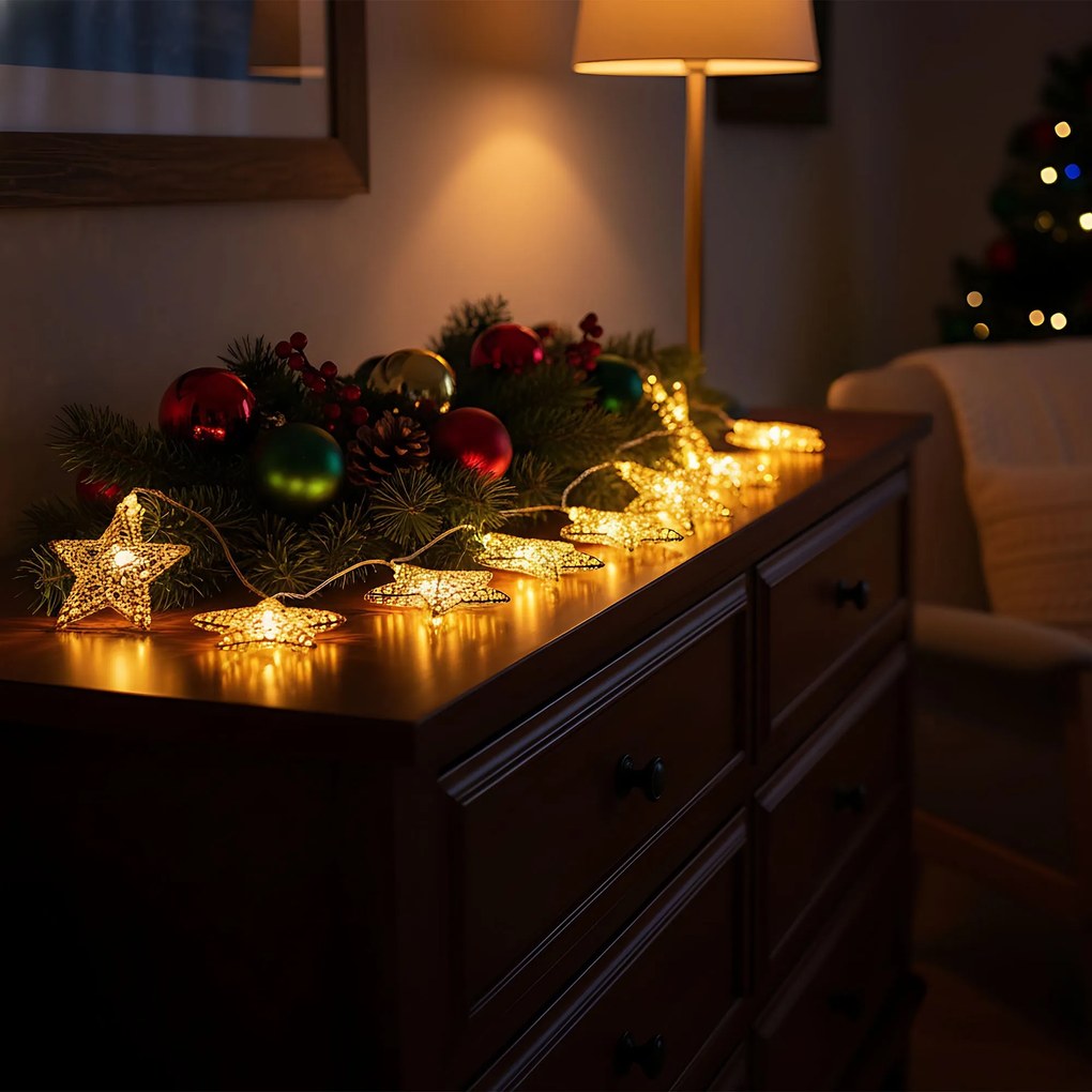 Vianočná LED svetelná reťaz s hviezdami LUMI
