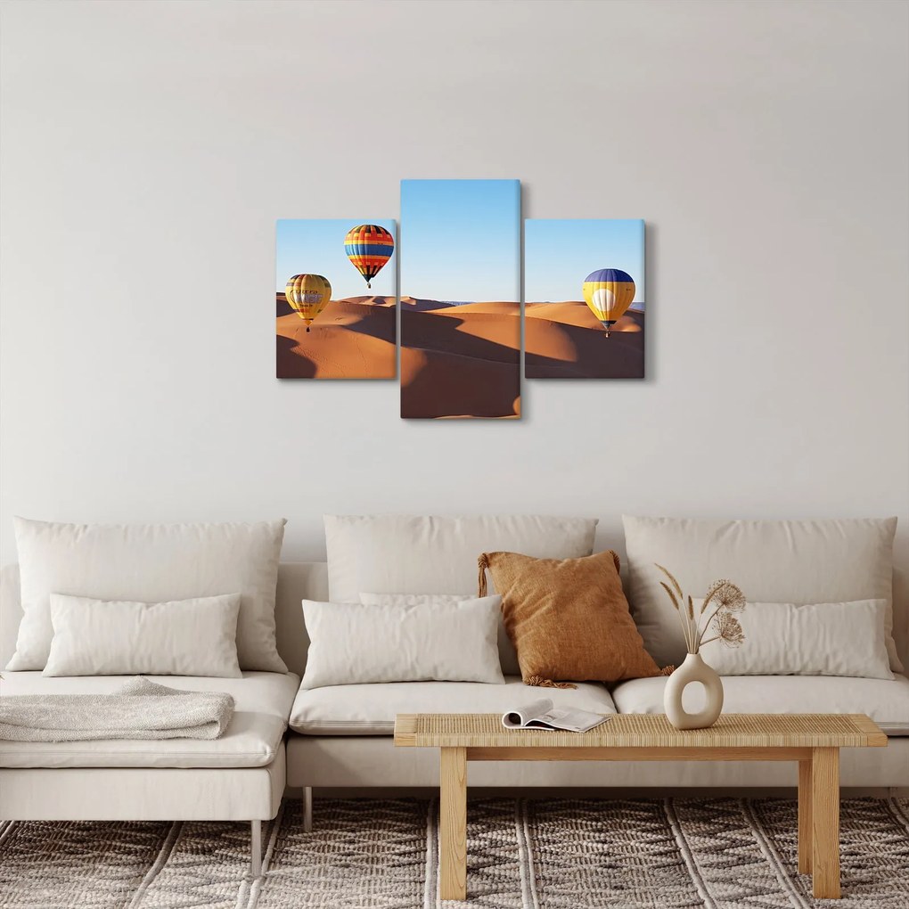 Obraz - lietajúce balóny v púšti (90x60 cm)