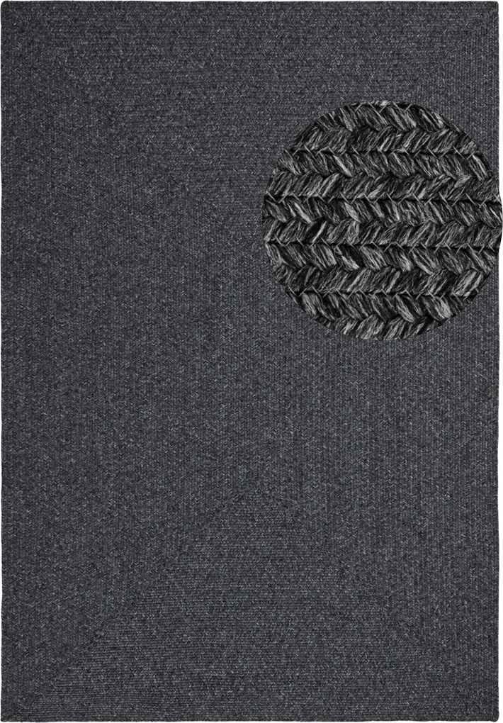 AKCIA: 80x200 cm Kusový koberec Braided 105550 Dark Grey – na von aj na doma, šedá, chodba / predsieň, Hanse Home